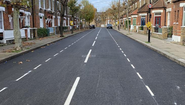 Resurfaced road in Westminster