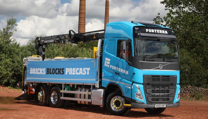 One of Forterra's latest ultra-fuel-efficient Volvo trucks Ultra-fuel-efficient Volvo truck