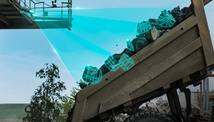 FRAGTrack Crusher installation visualization. Measurements are captured and processed in real time during the tipping operation FRAGTrack Crusher
