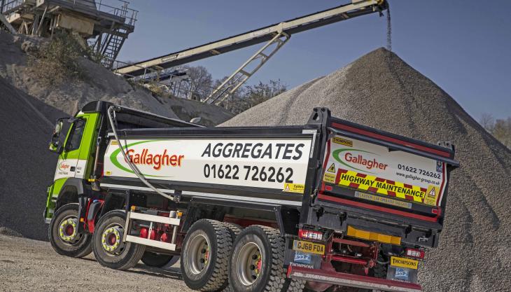 One of Gallagher’s new tipper trucks with Loadmaster Lite body Gallagher tipper