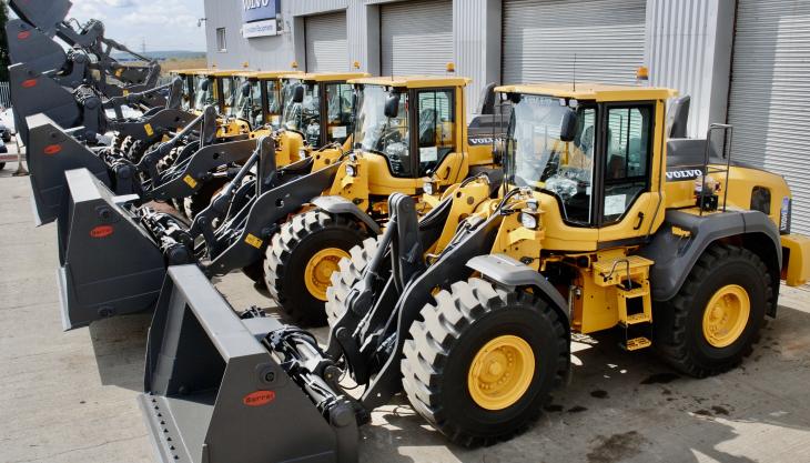 Some of Gorrel Equipment Solutions' new Volvo wheel loaders Volvo wheel loaders