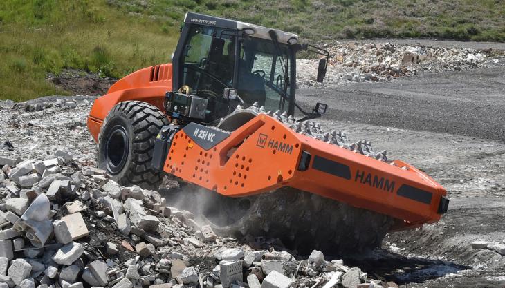 Hamm H 25i VC compactor features a vibration crusher drum Hamm H 25i VC compactor