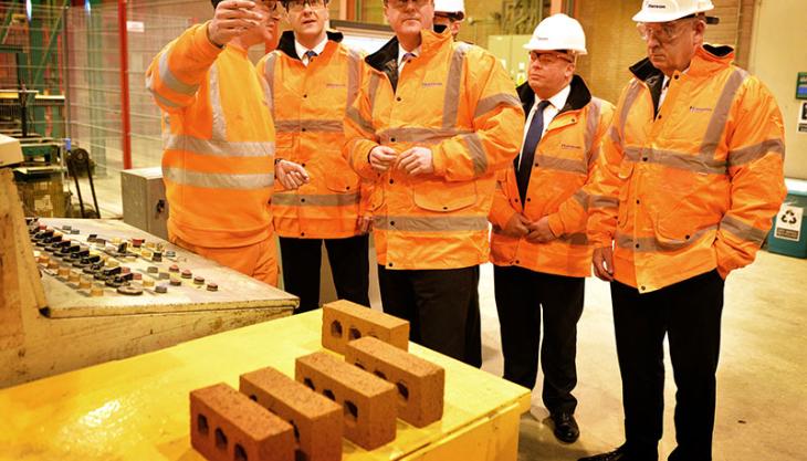 David Cameron and George Osborne at Accrington brick works