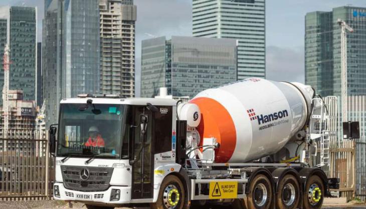 One of Hanson UK's new low entry cab truckmixers Low entry cab truckmixer