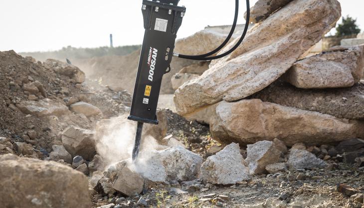 The new HB03 hydraulic breaker from Doosan Doosan HB03 hydraulic breaker