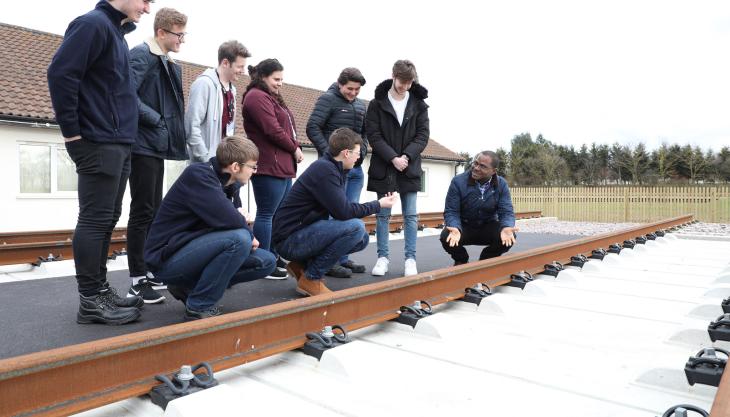 High-speed rail students at the Alrewas Quarry training facility Alrewas Quarry training facility