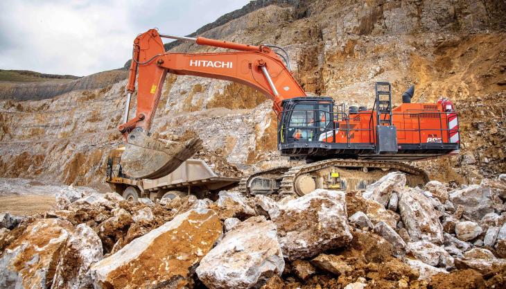 One of Breedon's new Hitachi ZX890LCR-7 Z-axis large excavators Hitachi ZX890LCR-7 excavator