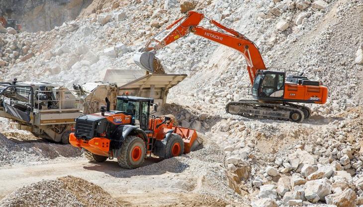 Hitachi ZW310-6 wheel loader and ZX350LC-6 excavator