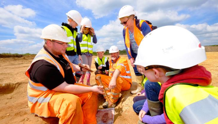 Budding young archaeologists at Black Cat Quarry Young archaeologists