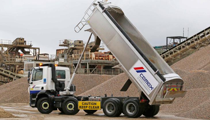 CEMEX tipper fitted with Hyva FCA129 tripping cylinders Hyva tipping gear