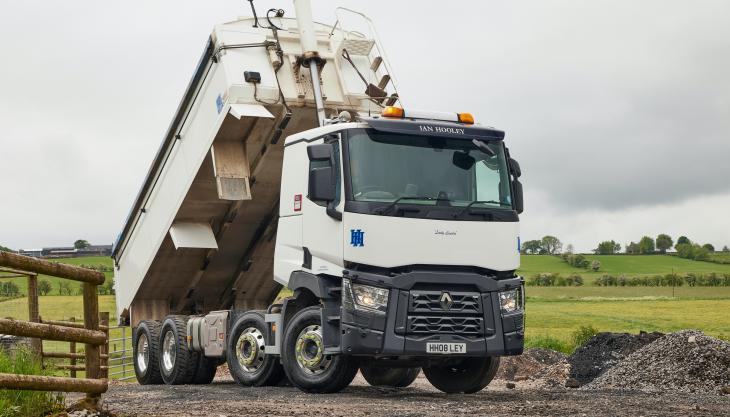 Ian Hooley Haulage's new, high-spec Renault Trucks C480 8x4 tipper Renault Trucks