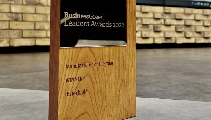 Ibstock have won the Manufacturer of the Year Award in the BusinessGreen Leaders Awards 2022 Ibstock award