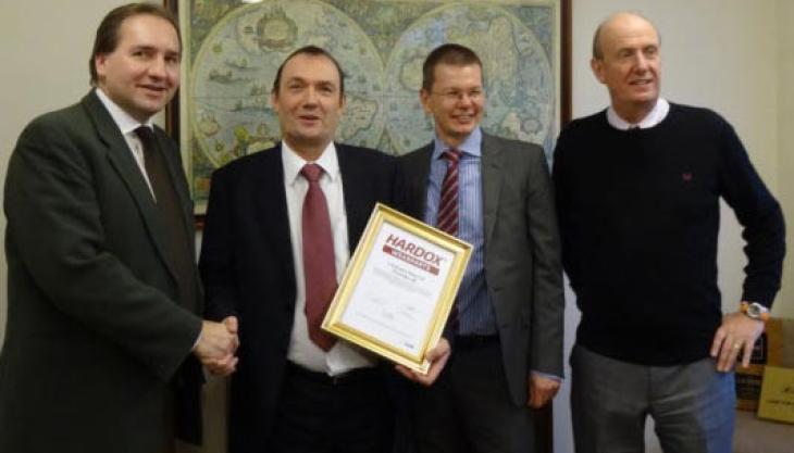 Chris Van Beurden, vice president Wear Services EMEA; Phil Caswell, joint managing director; David Want, wear service manager New Hardox Wearparts centre
