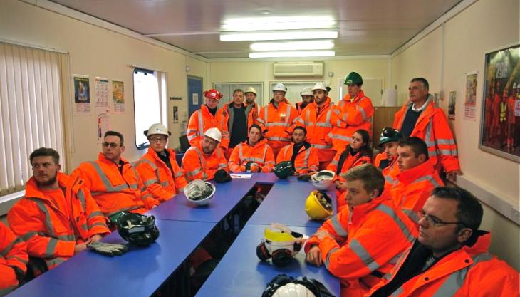 University of Derby students at Shotton surface mine