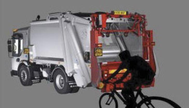 Vehicle-mounted warning system for cyclists ISS warning system