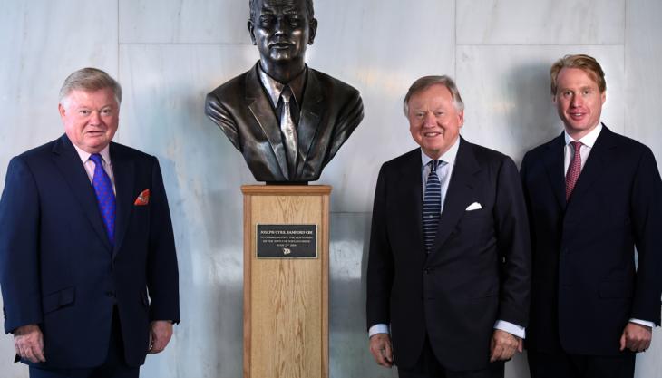 JCB founder’s birth commemorated Mr JCB bust