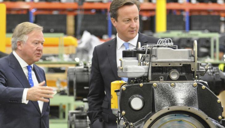Sir Anthony Bamford and David Cameron JCB factory in Brazil
