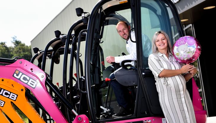 Plant hire owner adds pink JCB 8018 mini-excavator to fleet JCB 8018 mini-excavator