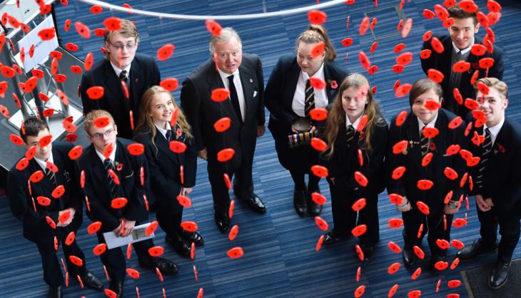 Lord Bamford and JCB Academy students Lord Bamford and JCB Academy students