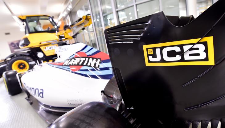 JCB branding on F1 car JCB branding