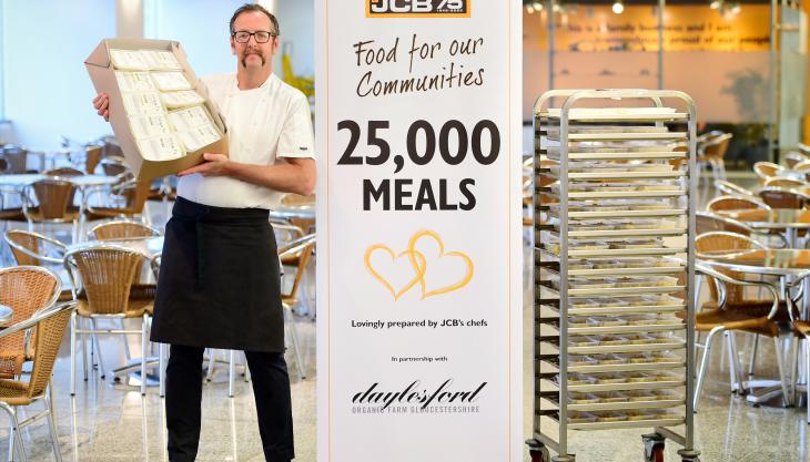 JCB's food aid initiative hits a major milestone JCB chef