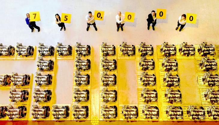 JCB celebrate as 750,000th engine comes of the production line JCB