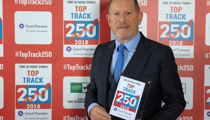 Jon Stump with the Top Track 250 award Jon Stump