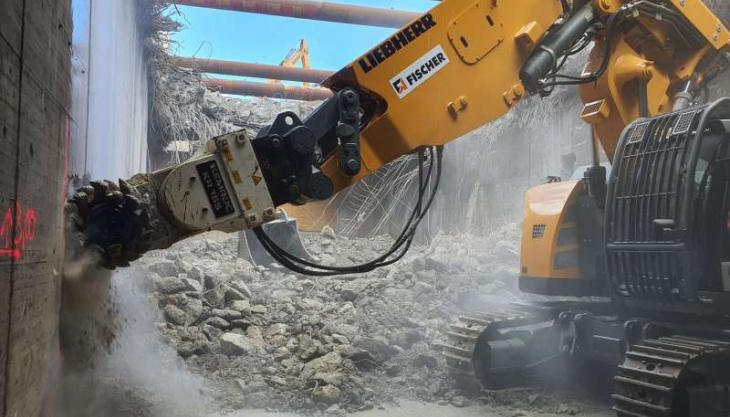 Removing a tunnel step-by-step with Kemrock attachments Kemroc rotary drum cutter