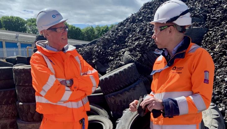 L-R: Kenny-MacAskill MP and Dunbar Cement Plant manager Chris Bradbury Dunbar visit