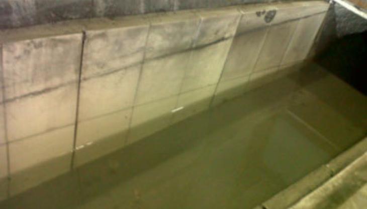 Slurry launder lined with K-Clad chromium carbide