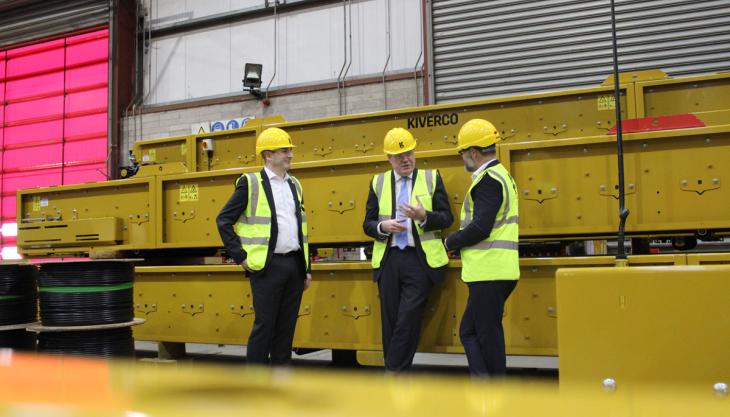 Conor Burns MP (pictured centre), Minister of State for Northern Ireland, visits Kiverco’s global HQ in Co. Tyrone Conor Burns MP visits Kiverco