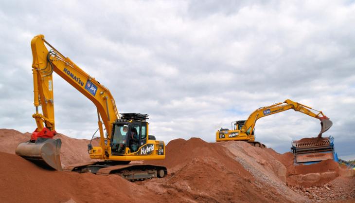 Komatsu HB215LC-1 hybrid excavator