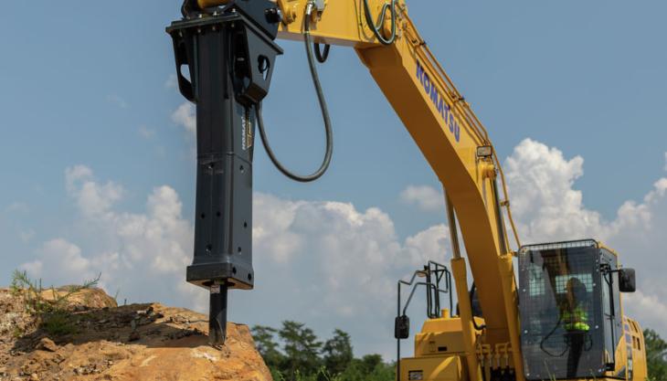 The new Komatsu JMHB-V breaker can operate up to 16 working positions to match specific application requirements Komatsu JMHB-V breaker