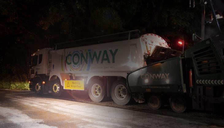 Labcraft throw new light on night-time roadworks for FM Conway Banksman manoeuvring lights