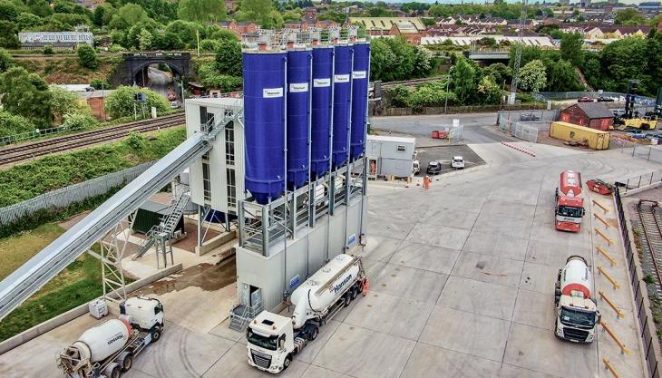 Hanson's new Landor Street ready-mixed concrete plant in central Birmingham Landor Street