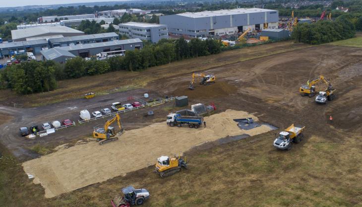 Liebherr GB’s Biggleswade development site in October 2021 Liebherr GB headquarteres