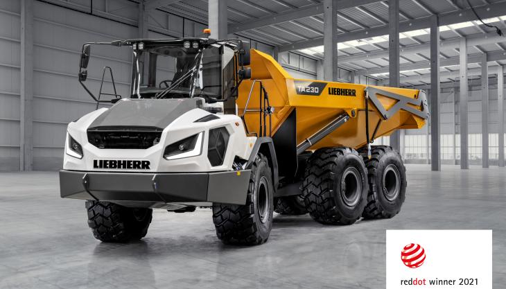 Red Dot Award 2021 for Liebherr's new TA 230 articulated dumptruck Liebherr TA 230 articulated dumptruck