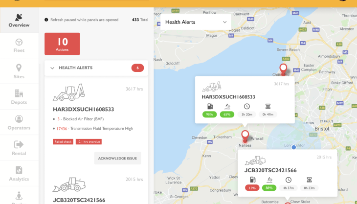 JCB have added new and improved features to their LiveLink telematics portal JCB LiveLink