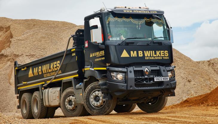 M B Wilkes Ltd have taken delivery of their first Renault truck, a C430 8x4 off-road tipper with day cab Renault Trucks