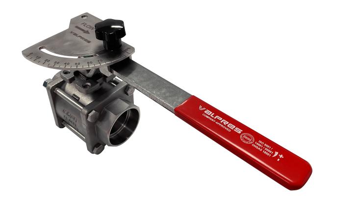 Manual flow-control option for Bonomi’s V-Notch ball valves Manual flow control
