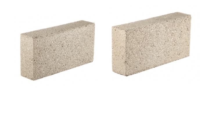 L-R: Aggregate Industries' new Masterlite Pro Eco and Masterdenz Eco concrete blocks Masterblock