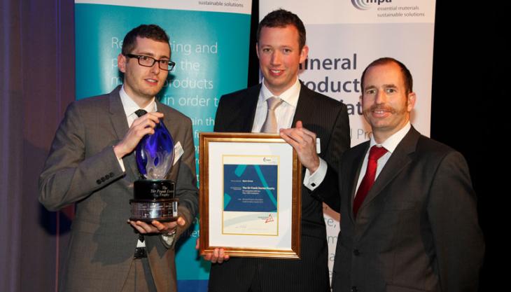 Mentor's Steve Parfitt with award winners, Myers Group (photo: Courtesy of the Mineral Products Association MPA Health & Safety Awards 2013