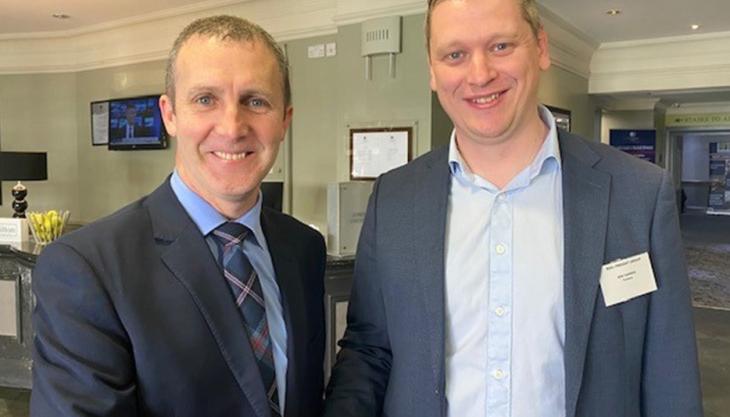 L-R: Michael Matheson MSP, Cabinet Secretary for Transport, Infrastructure and Connectivity, with Ben Garner, rail contracts manager at Tarmac Michael Matheson and Ben Garner