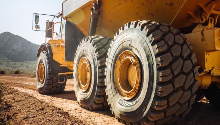 Michelin Xtra FlexLife tyres on an ADT Michelin Xtra FlexLife tyres