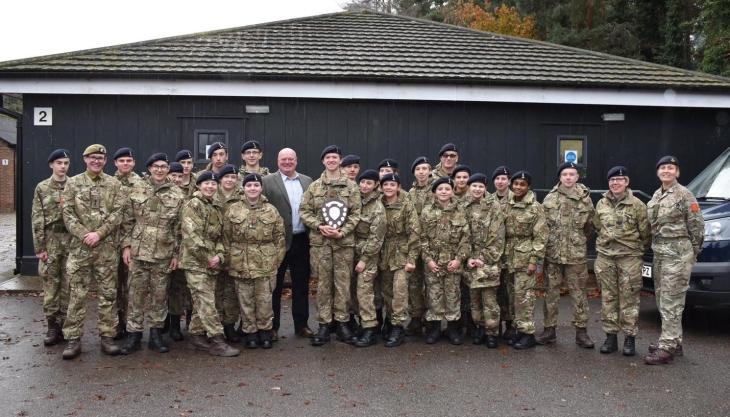 Mike O'Neill with cadets Mike O'Neill
