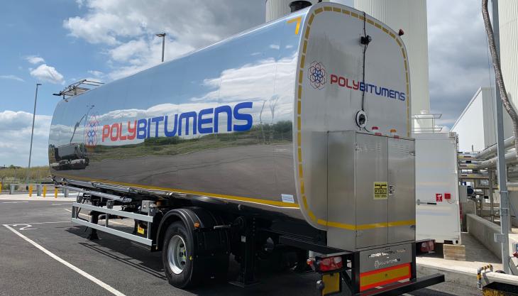 PolyBitumens first new road legal mobile storage tank Mobile bitumen storage tank