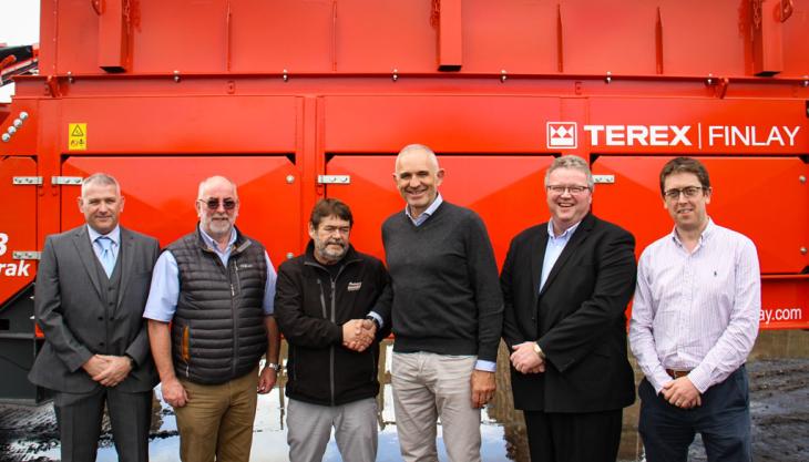 L–R: Sean Warburton (Molson Finlay), Morris Wightman (Finlay Scotland), Tom McNeill (Finlay Scotland), Robin Powell (Molson Group), Nigel Irvine (Terex Finlay), Jason Powles (Molson Group) Molson Group acquire Finlay Scotland