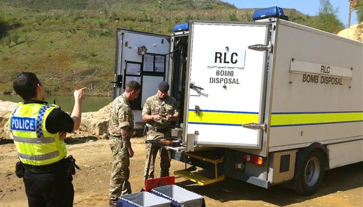 Bomb-disposal team carries out controlled explosions on WWII ammo Bomb disposal