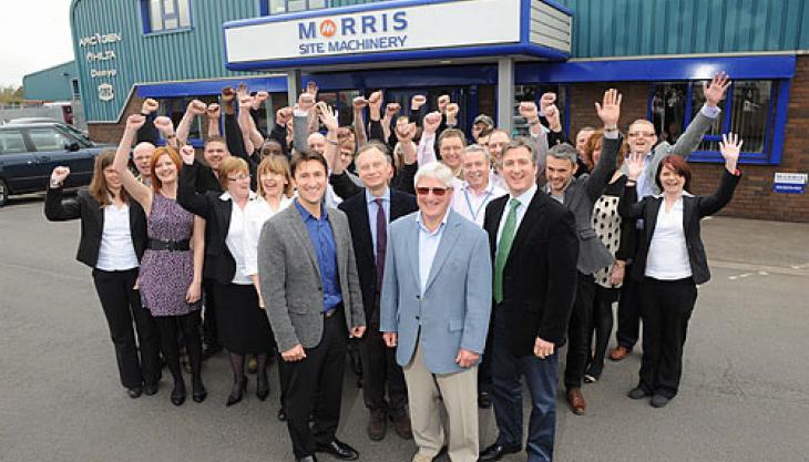 Morris Site Machinery staff celebrating 40th anniversary