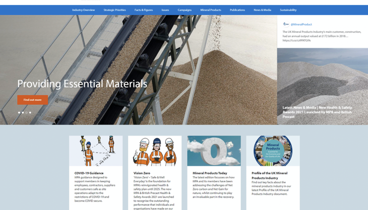 Screenshot from the new MPA website New MPA website